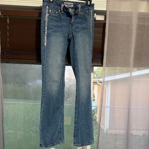 Vintage Y2K Bisou Bisou Rhinestone Bootcut Jeans - Size 2